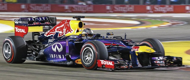 Der Schnellste, auch in Singapur: Sebastian Vettel in seinem Rennwagen   | Foto: dpa