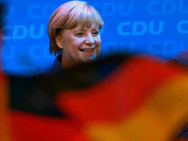 Angela Merkel in der Stunde ihres Triumphs.  | Foto: Michael Kappeler