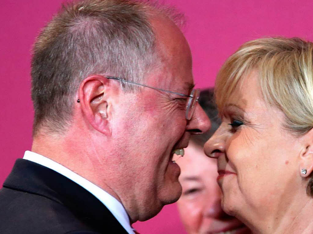 Augen zu und durch: SPD-Kanzlerkandidat Peer Steinbrck (links) und  die nordrhein-westflische Ministerprsidentin Hannelore Kraft