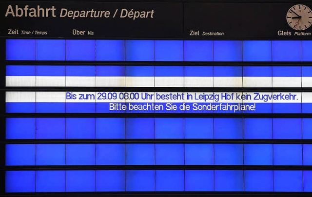 Himmlische Ruhe auf Leipzigs Gleisen: ...ahnhof ist fr vier Tage stillgelegt.   | Foto: dpa