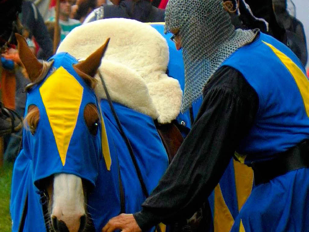 Mittelalterspektakel auf Schloss Hohenlupfen: Ein Ritter kehrt heim.