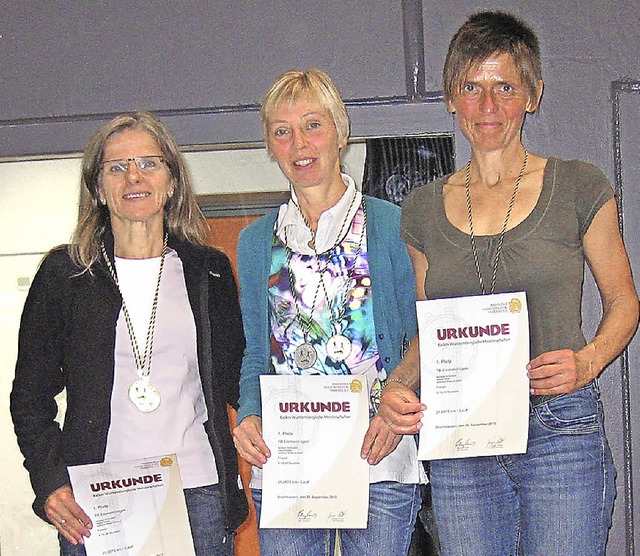 Erfolgreiches Trio: Barbara Schmelzle,... Adelheid Wette-Schiestl (von links).   | Foto: Privat