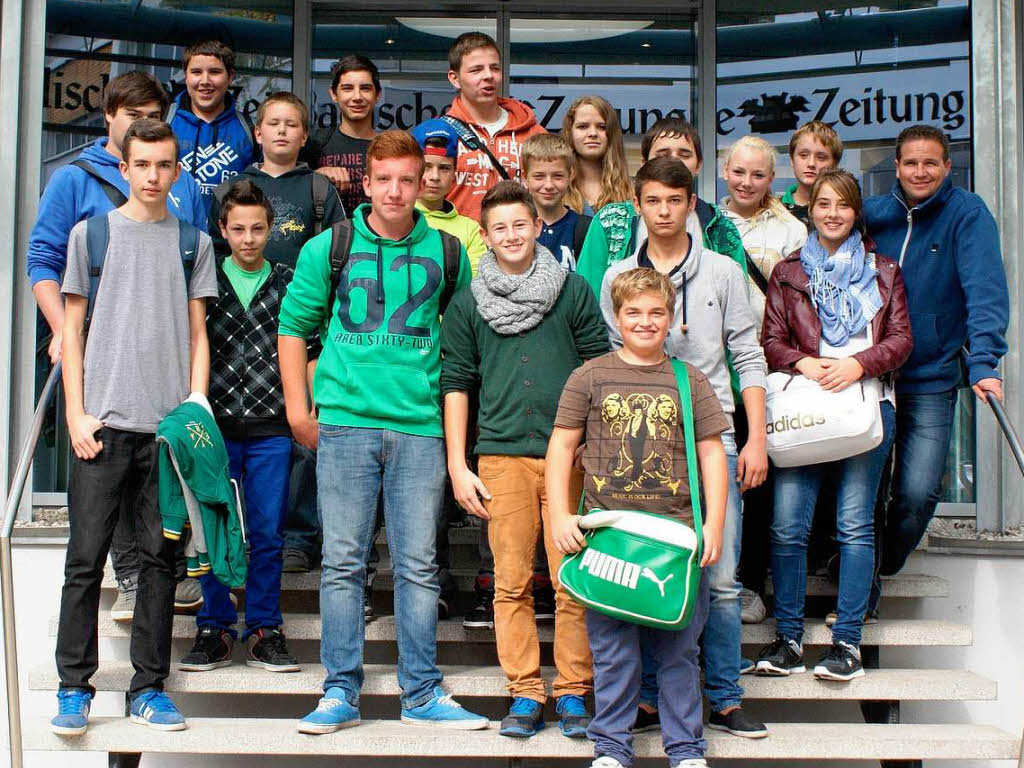 Klasse 8a der Julius-Leber-Schule Breisach mit ihrem Lehrer Daniel Kreisl