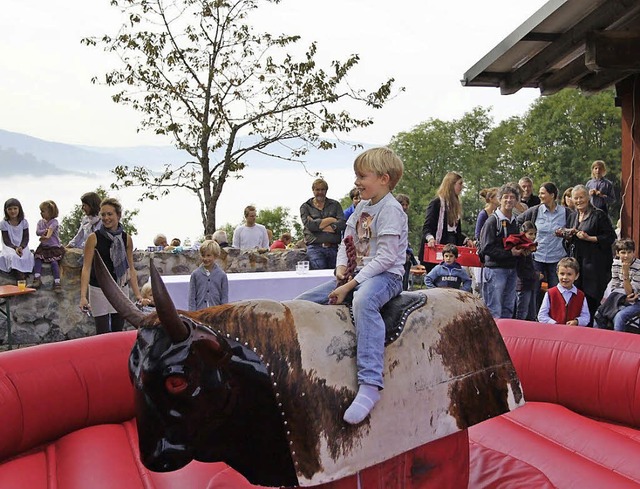 Bullriding war beim Jubilumsfest des Vereins Timeout ein gern gesehener Spa.  | Foto: Privat