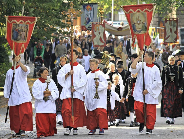 Eine Prozession war der Hhepunkt des ...lischen Kirchengemeinde Hchenschwand.  | Foto: Cornelia Liebwein