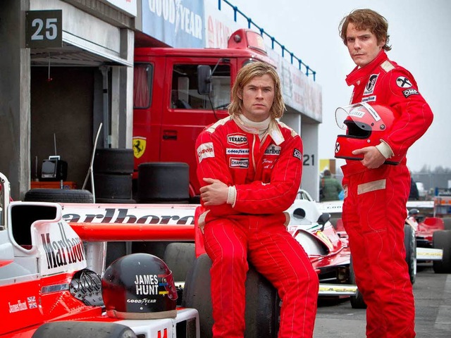 Chris Hemsworth und Daniel Brhl als Formel-1-Fahrer   | Foto: dpa