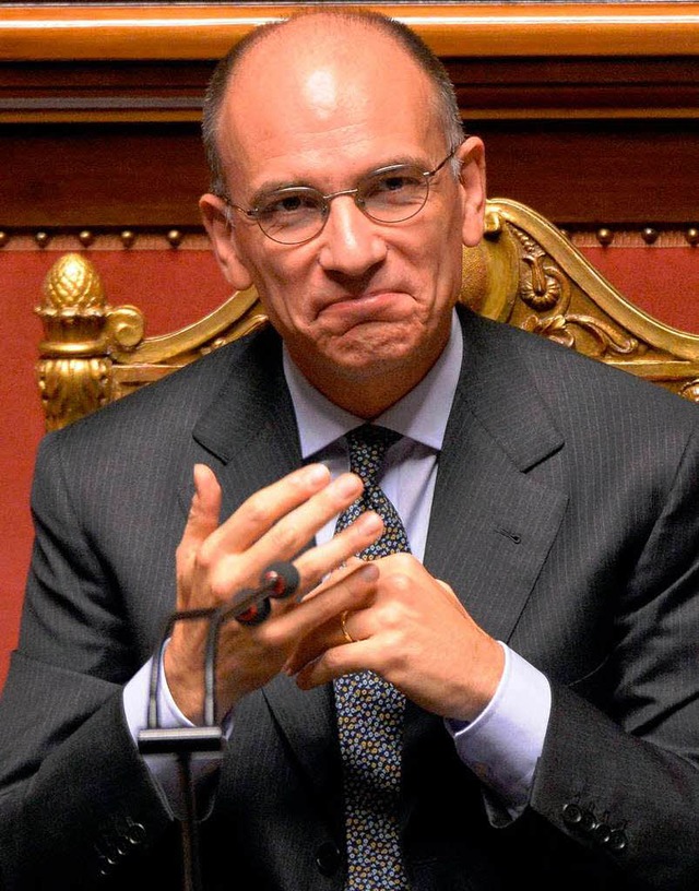 Italiens Regierungschef Enrico Letta h...ertrauensabstimmung im Senat gewonnen.  | Foto: Ettore Ferrari