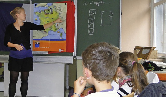 Alice Anquetin, die Lektorin von Franc...dschule Rimsingen nur auf Franzsisch.  | Foto: Elisabeth Saller