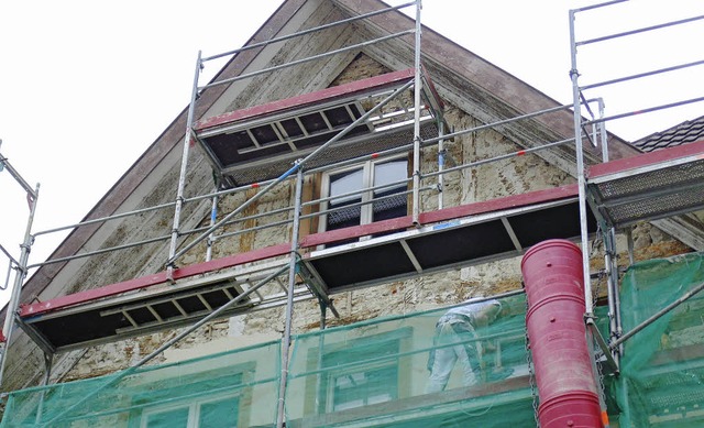 Baustelle in der Altstadt: Das Haus Rheinbrckstrae 30 wird saniert.   | Foto: Michael Gottstein