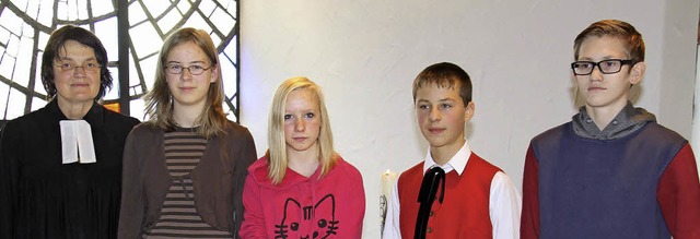 Im Gottesdienst in der evangelischen K...Otto, Matthias Raetzke und David Raile  | Foto: Seifried