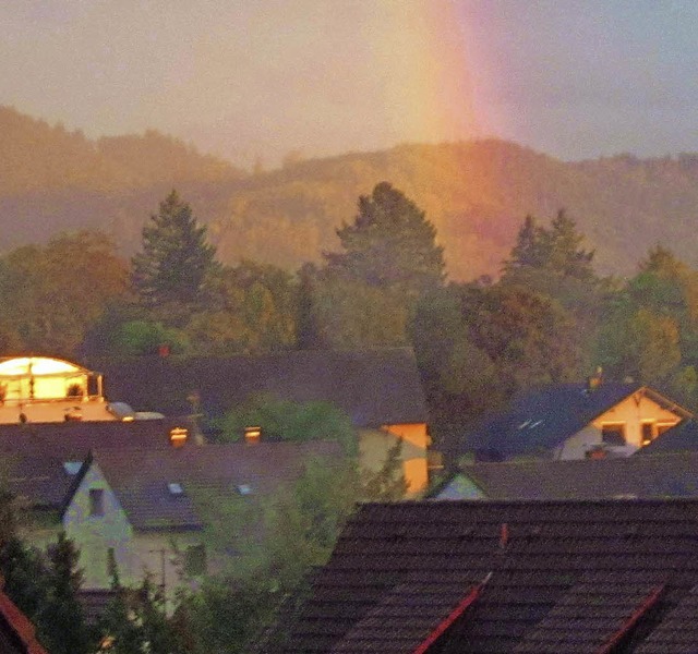 Blick am Montagabend gegen 18.30 Uhr von Schwrstadt Richtung Bad Sckingen   | Foto: Helmut Kohler