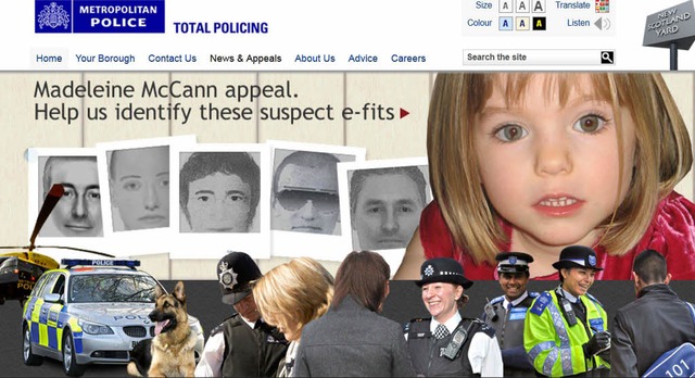 Auf der Homepage der britischen Metrop...ind die neuen Phantombilder zu sehen.   | Foto: dpa