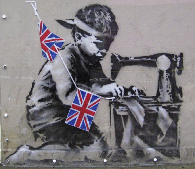 Graffiti des anonymen Knstlers: Ist das ein echter Banksy?     | Foto: dpa
