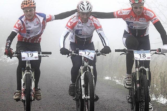 Bike-Cup: Gipfeletappe bei erstem Schneegestöber