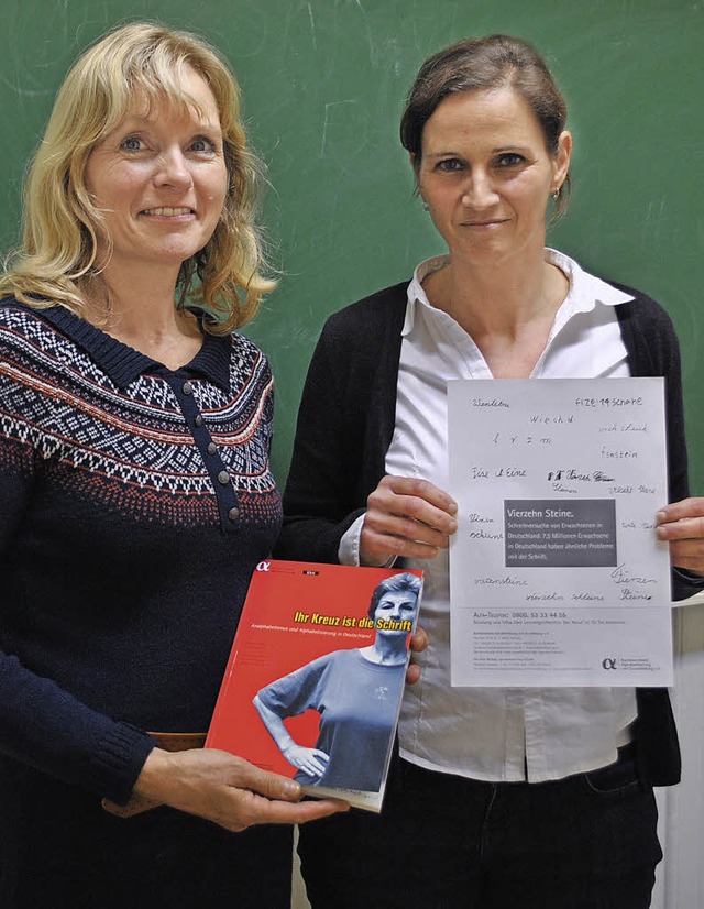 Kursleiterin Esther Oehler (l.)  und T...che Sprache, die den Kurs organisiert.  | Foto: Robert Ullmann