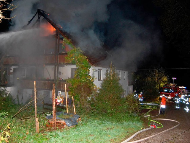 In St. Mrgen pumpte  die Feuerwehr Wasser aus einem Lschweiher.  | Foto: Kamera24.tv