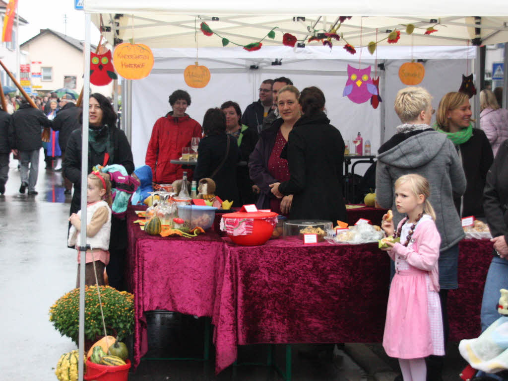 Am Sonntag herrschte in Ihringen beim Herbstausklang trotz Regenwetter gute Stimmung.