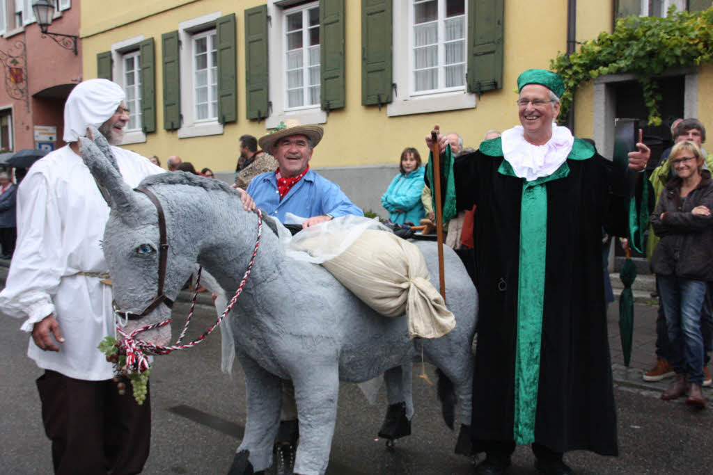 Am Sonntag herrschte in Ihringen beim Herbstausklang trotz Regenwetter gute Stimmung.