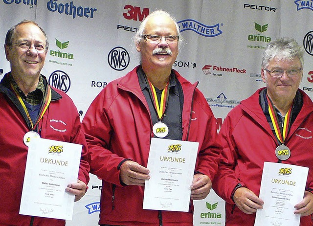 Walter Brhlmann, Gerd Rombach und Wal...gewehr in Hannover die Silbermedaille.  | Foto: SG Neustadt
