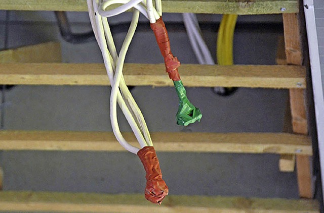 Umwickelte Kabel &#8211; nach heutigem Stand nicht zulssig.  | Foto: Andr Hnig