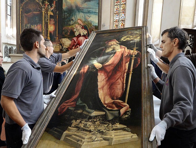 Der Altar mit dem heiligen Antonius zieht um.   | Foto: AFP