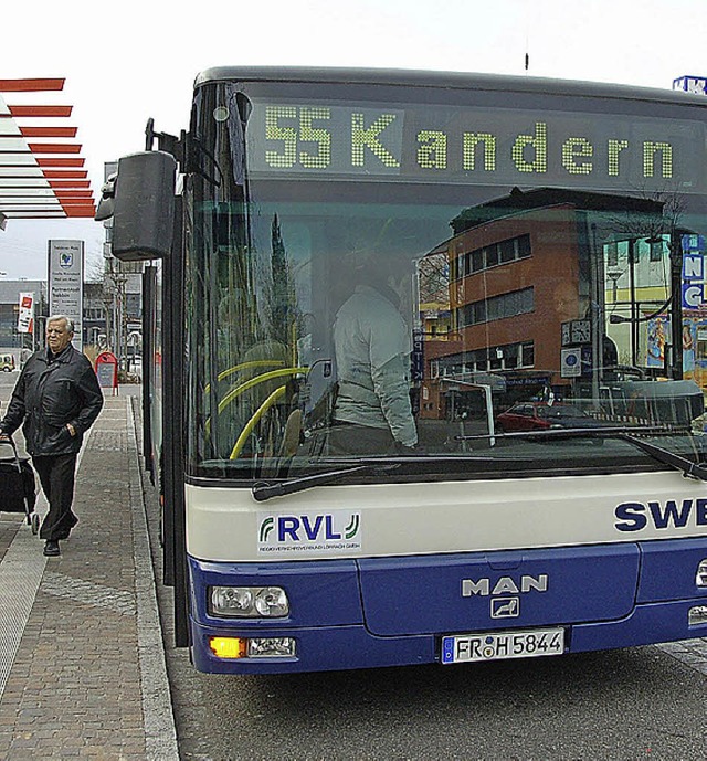 Kandern hlt   an  dichterem Takt auf der Linie 55 fest.   | Foto: Steineck