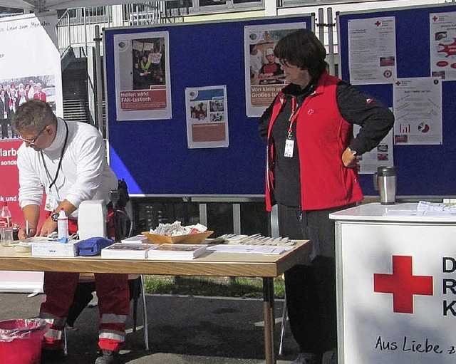 Auch bei der Gewerbeschau warb das DRK schon fr die Blutspendeaktion.   | Foto: Albert Greiner