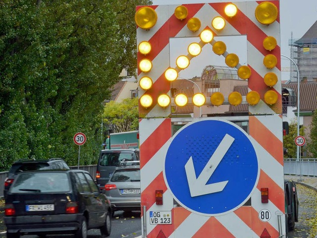 Nur noch wenige Tage gibt&#8217;s Behi...ngen durch die Leo-Wohleb-Baustelle.    | Foto: Michael Bamberger