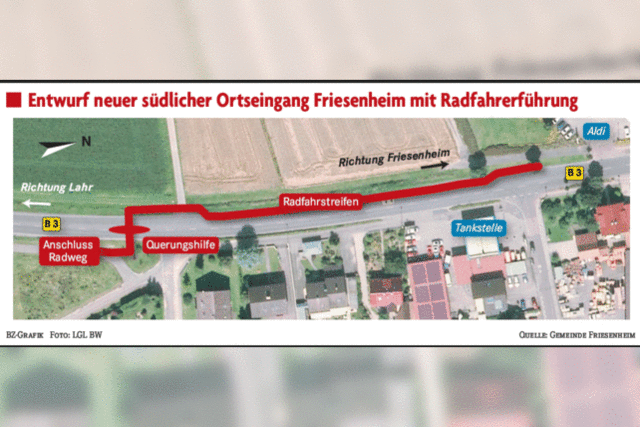 Autofahrer am Ortsanfang Friesenheims zu schnell