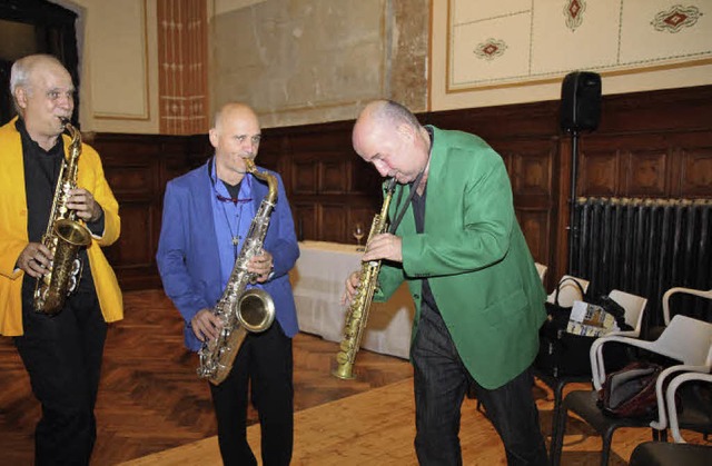 Jazzige Improvisationen vor wahrlich m...ich, Werner Englert und Mike Schweizer  | Foto: Dagmar Barber