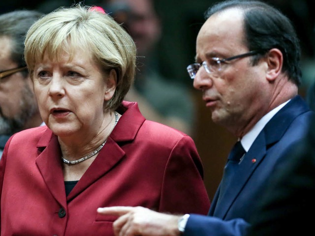 Angela Merkel und Franois Hollande  | Foto: Olivier Hoslet
