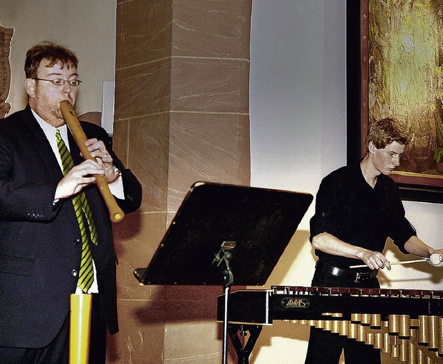 Johannes Kurz und Holger Roese beim Konzert   | Foto: sandra decoux-kone