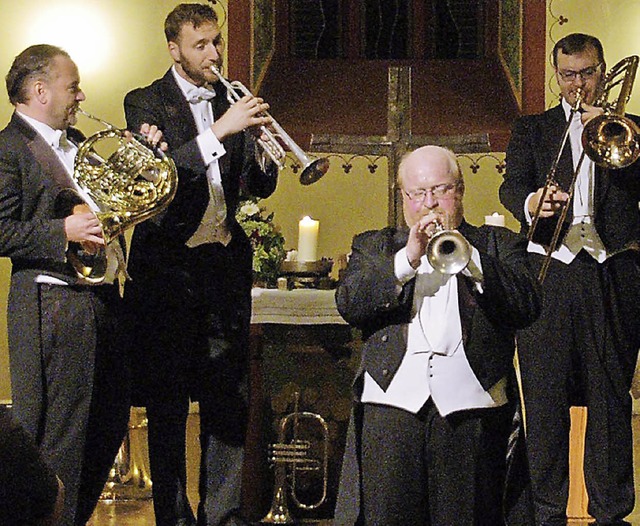 Vier von Fnf: Harmonic Brass in der Dorfkirche  | Foto: Helena Kiefer