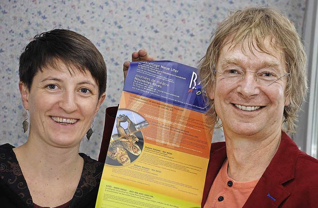 Lucie Morin und Edzard Schoppmann vom grenzberschreitenden Theater Baal Novo   | Foto: gertrude siefke