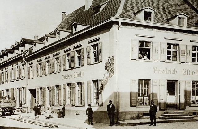 Das Haus Glnkin, das Anfang des 20. J... das Jugendstilgebude ersetzt wurde.   | Foto: &#8222;Bilder aus Alt-Lrrach&#8220;