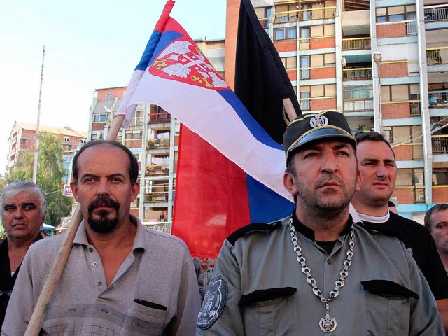 Am Sonntag wird im Kosovo gewhlt, die...t Mitrovica haben dagegen protestiert.  | Foto: dpa
