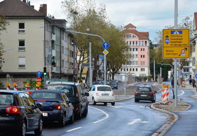 Seit Sonntag ist die Zähringer Straße ...iden Richtungen wieder voll befahrbar. | Foto: Michael Bamberger Seit Sonntag ist die Zähringer Straße ...iden Richtungen wieder voll befahrbar. | Foto: Michael Bamberger