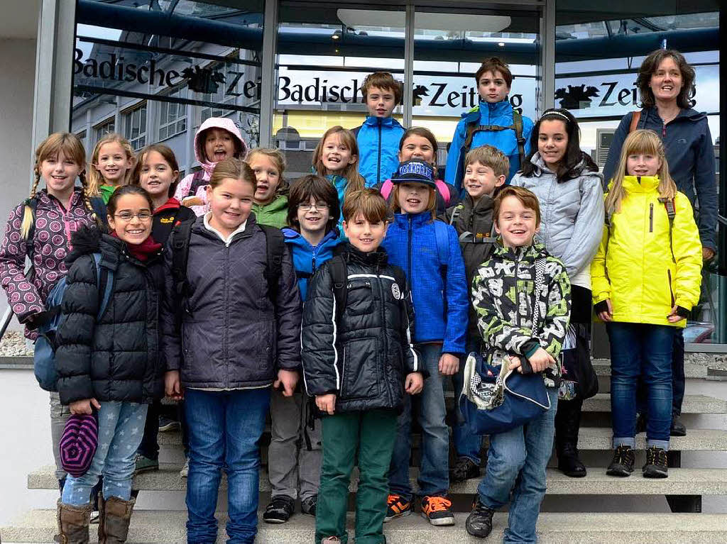 Die Klasse 4d der Fridolinschule aus Lörrach mit ihrer Lehrerin Petra Keller. Die Klasse 4d der Fridolinschule aus Lörrach mit ihrer Lehrerin Petra Keller.
