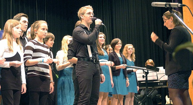 Der Jugendchor &#8222;Voice United 25&...r brillierte mit seinem Soloauftritt.   | Foto: Jrgen Schweizer