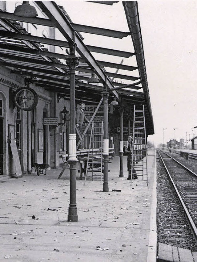 Der Mllheimer Bahnhof zu Kriegszeiten   | Foto: Privat