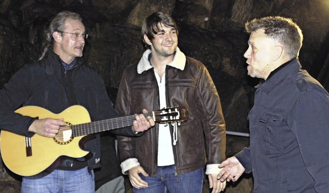 Johannes Bauer, Florian Lttner und Mi...hluss ein Konzert in der Hasler Hhe.   | Foto: Michael Gottstein