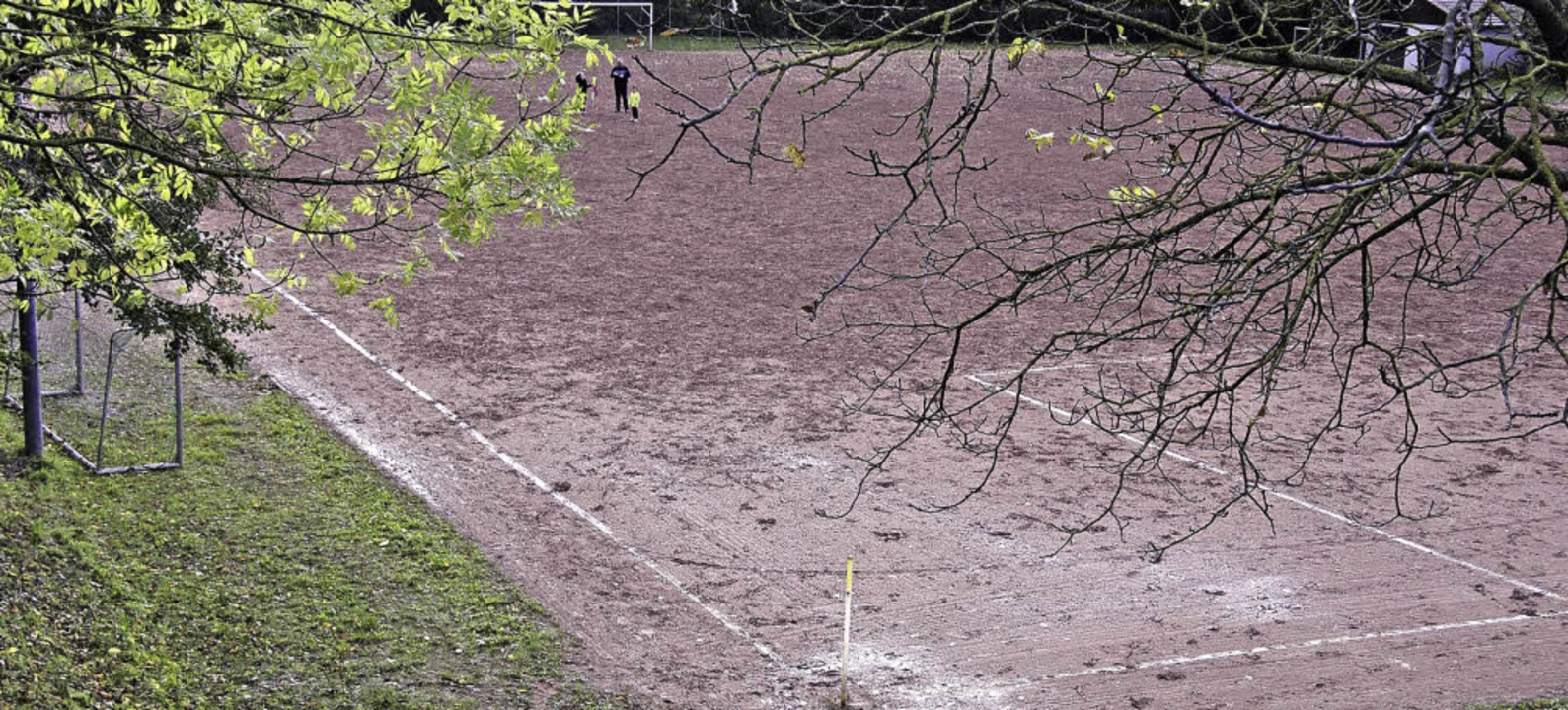 Trostlos ist der Hartplatz des FC Heit...asenplatz die marode Anlage ersetzen.   | Foto: martin pfefferle