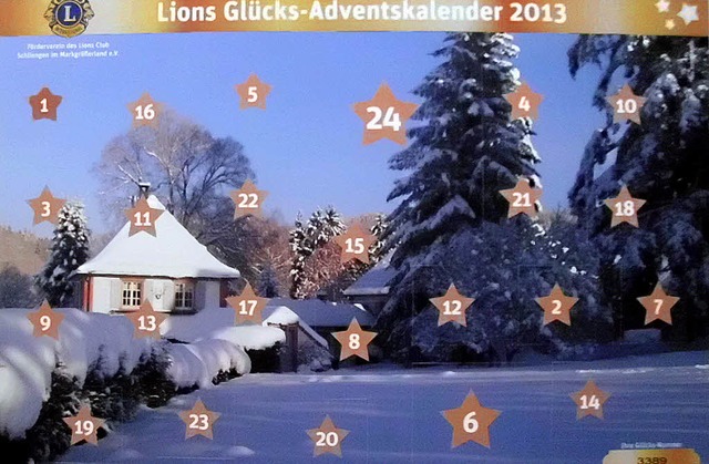 So sieht er aus, der Lions Glcks-Adventskalender.   | Foto: Bernd Michaelis