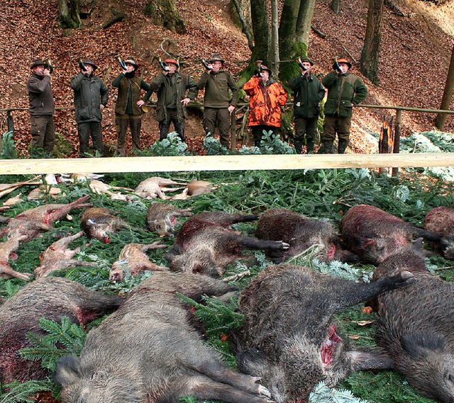 Zum jgerischen Brauchtum gehrt auch das Verblasen der Strecke.  | Foto: Reinhard Cremer