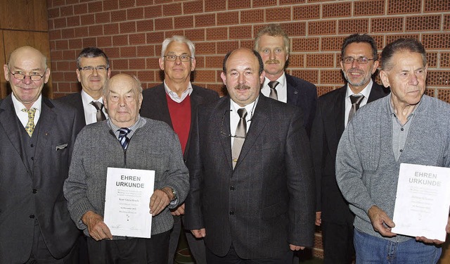 Ehrungen bei der Hauptversammlung der ...ehler, Edgar Bauer und Helmut Scheerer  | Foto: Haberer