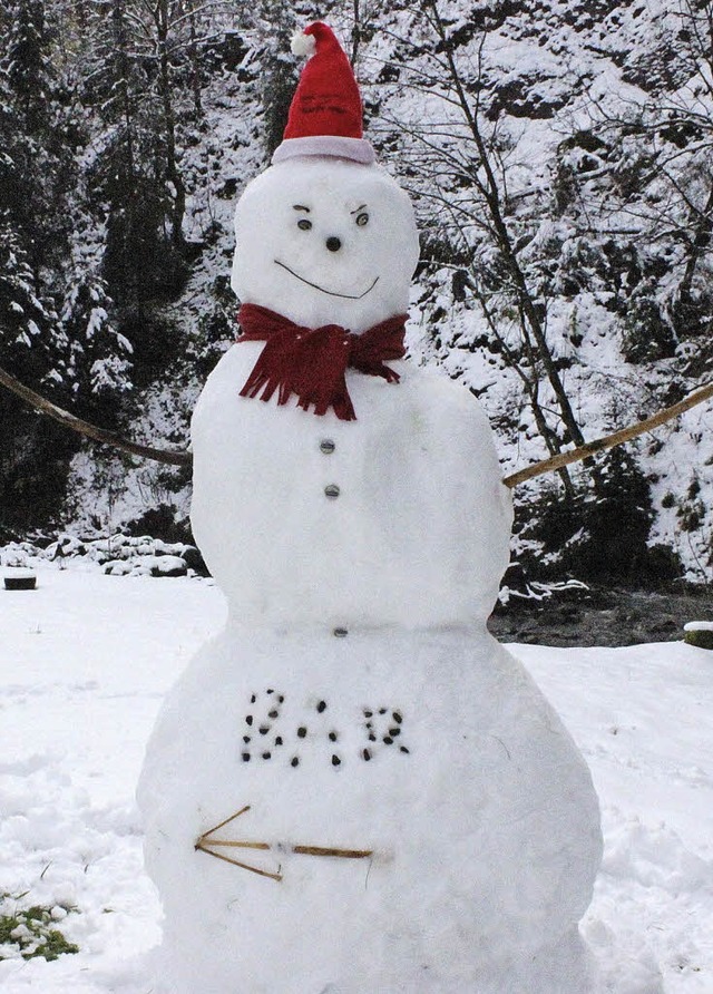 Schneemann in der Ravennaschlucht  | Foto: Joachim Frommherz