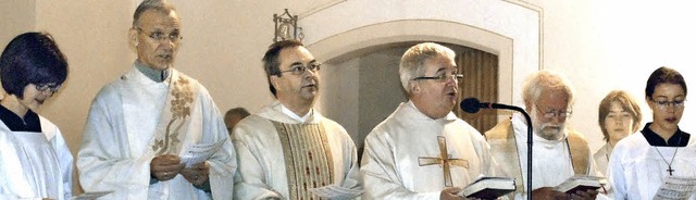 Den Gottesdienst zur 150-Jahrfeier des...waren frher Pfarrer in Obersckingen.  | Foto: Michael Gottstein