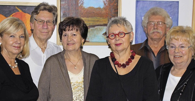 Die Knstlergruppe Haagen: Brigitte De... Stirnadel, Erika Kottke (von links).   | Foto: Antje Gessner