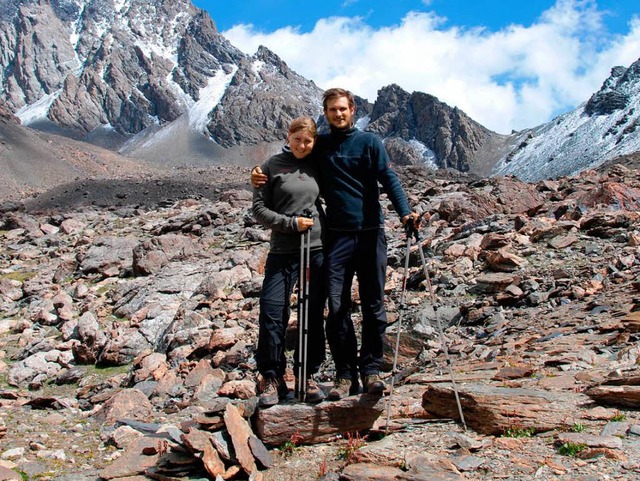 Marie Spindler und Michael Tschirwa machen Station in Kirgisistan.  | Foto: privat