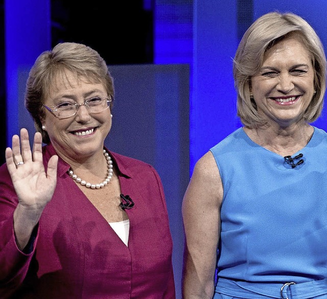 Konkurrentinnen Bachelet (l.) und  Matthei   | Foto: AFP